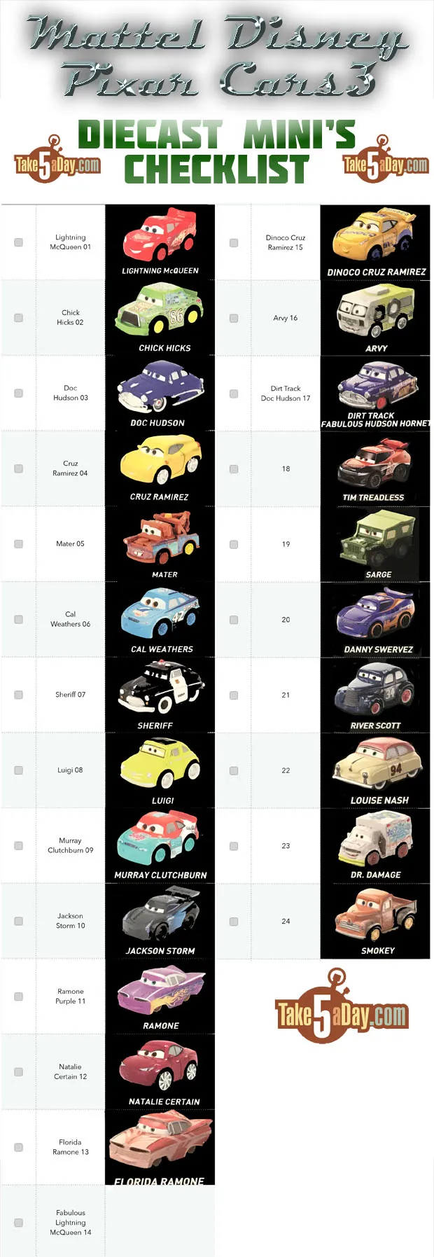 48866 cars 3 diecast characters