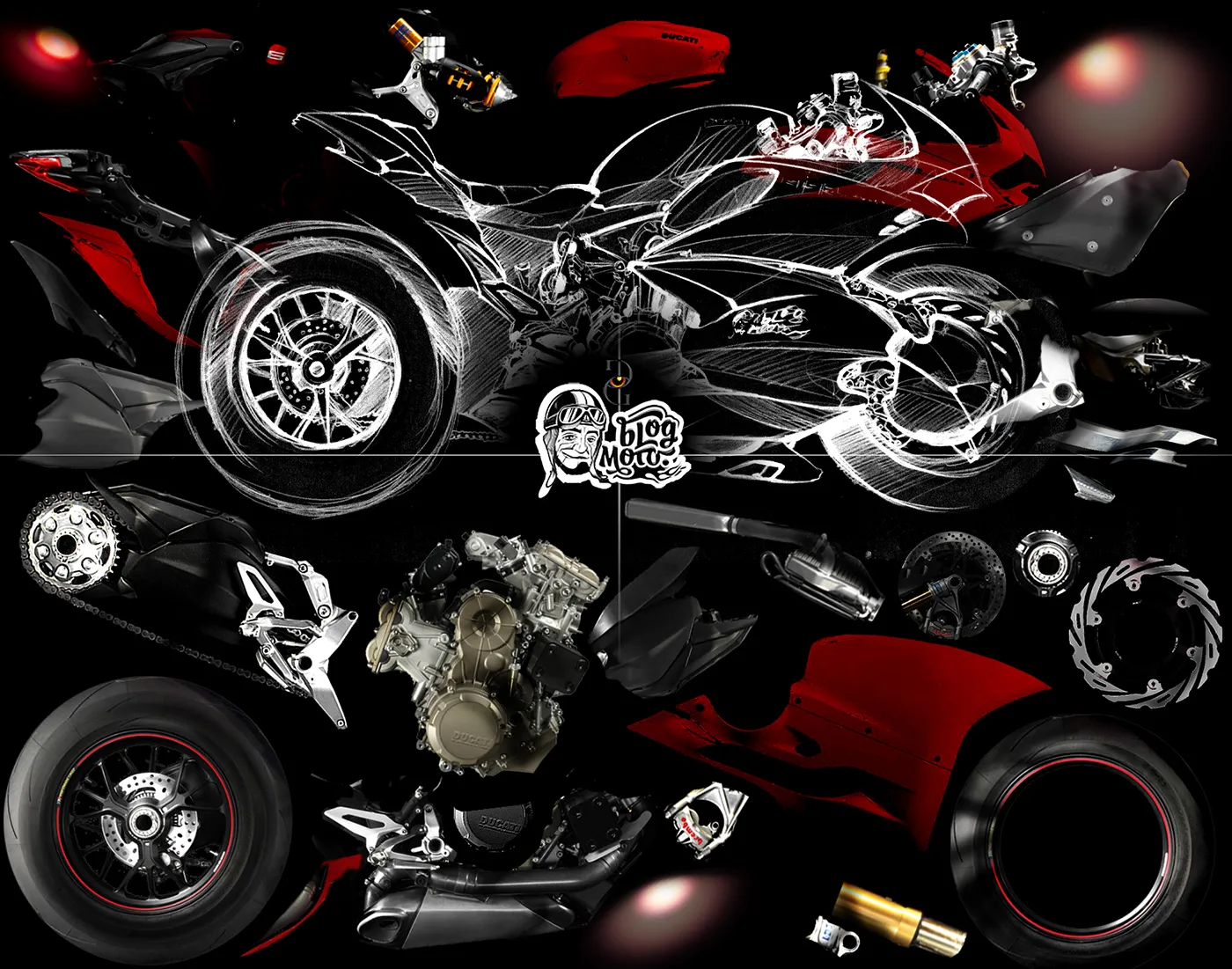 49063 diecast ducati panigale engine
